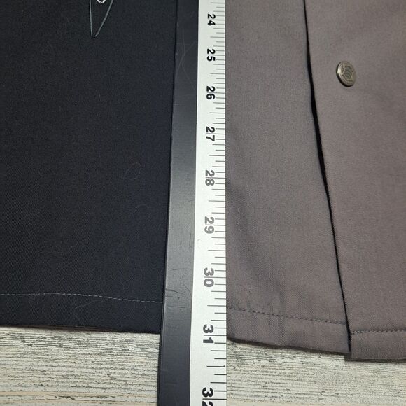 Hard Chrome Mens Snap Down Mechanics Shirt Size L Gray Black Embroidered Skulls - Picture 12 of 12